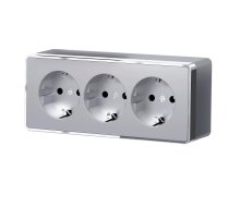 Розетка тройная с заземлением и шторками Werkel Gallant серебряный W5073106 4690389167195
