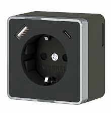Розетка с заземлением, шторками и USB тип A+C Werkel Gallant W5071735 4690389179655 a057702