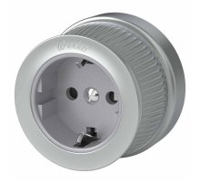 Розетка Werkel с заземлением и шторками Ретро матовый хром WL19-10-02 4690389143458
