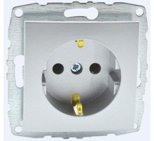 Розетка с заземлением Mono Electric Despina-Larissa 16А 250В серебро 500-002121-117