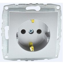 Розетка с заземлением Mono Electric Despina-Larissa 16А 250В серебро 500-002121-117