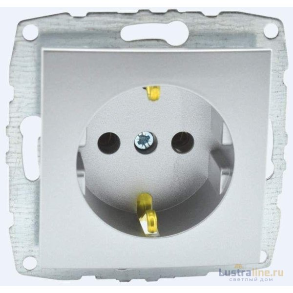 Розетка с заземлением Mono Electric Despina-Larissa 16А 250В серебро 500-002121-117