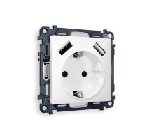 Комплект механизма розетки 2USB A+A 18W (быстрая зарядка) с/з Ambrella Volt Alfa MA109010