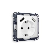 Комплект механизма розетки 2USB A+A 18W (быстрая зарядка) с/з Ambrella Volt Alfa MA109010