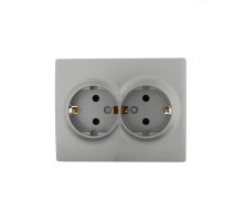 Розетка двойная с/з Lezard Karina 707-4300-127