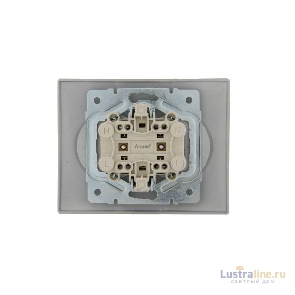 Розетка двойная б/з Lezard Karina 707-4300-128B