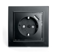 Розетка 1-местная с USB Stekker PST16-9011-03 с защитной шторкой 39480