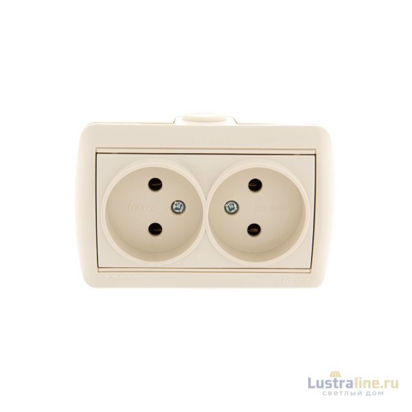 Розетка двойная б/з Lezard Nata 710-0300-128