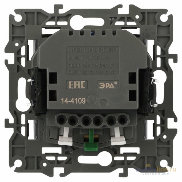 Розетка со шторками с 2xUSB Эра Elegance 14-4109-16 Б0065775