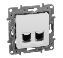 Розетка компьютерная 2хRJ45 Legrand Etika 6 кат UTP белая 672254
