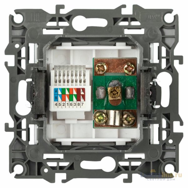 Розетка комбинированная RJ45+TV Эра 12-3110-01М Б0065691