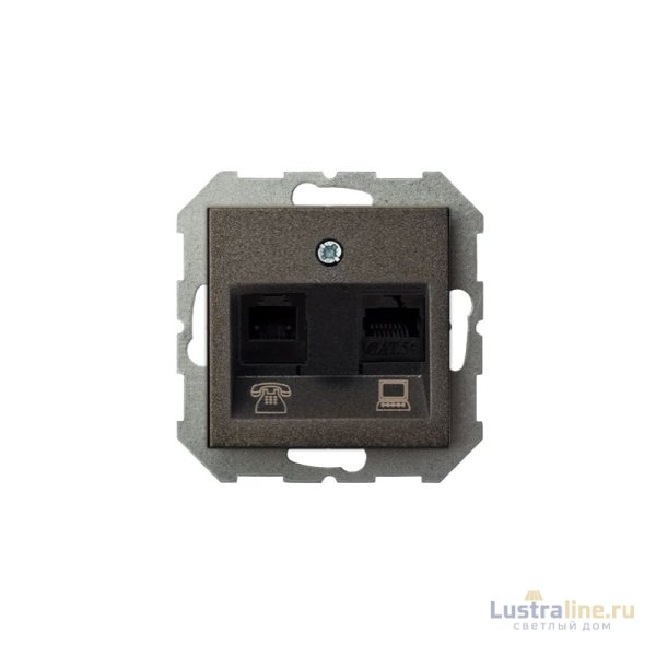 Розетка телефонная и компьютерная (RJ11+RJ45) Liregus Epsilon 28-115