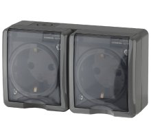 Розетка 2х2P+E со шторками Эра 11-2404-03 Б0020719