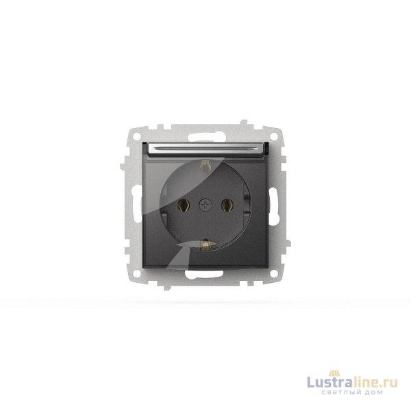 Розетка с крышкой и заземлением ELBI Zena Vega 609-011000-218