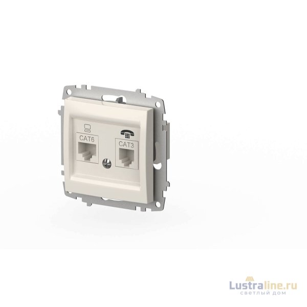 Розетка компьютерная + TF. (Cat 6) ELBI Zena Vega 609-010200-249