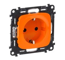 Розетка Legrand Valena Allure 16A 250V с/з с защитными шторками безвинтовой зажим оранжевая 754981