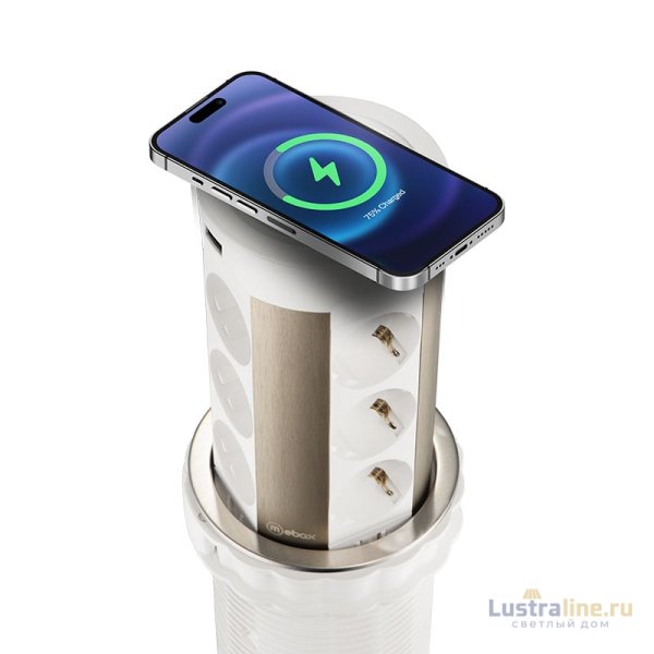 Блок розеток 17 (12 секций и USB type A+C) беспроводная зарядка Mebax 00-00002600