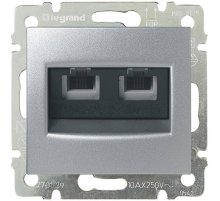 Розетка телефонная 2хRJ11 Legrand Valena алюминий 770139