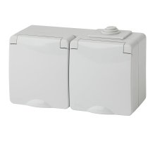 Розетка ЭРА Эксперт 2х2P E IP65 со шторками 16A 250V 11-2604-03 Б0035992