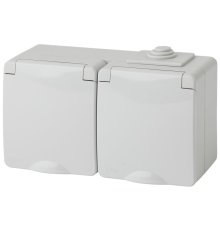 Розетка ЭРА Эксперт 2х2P E IP65 со шторками 16A 250V 11-2604-03 Б0035992