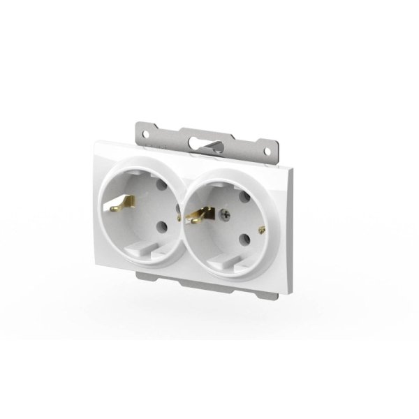 Розетка двухместная с заземлением ELBI Zena Vega 609-015600-907