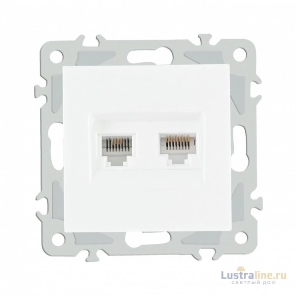 Розетка телефонная RJ11 + компьютерная RJ45 Arte Milano 206.44-1.white