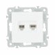 Розетка телефонная RJ11 + компьютерная RJ45 Arte Milano 206.44-1.white