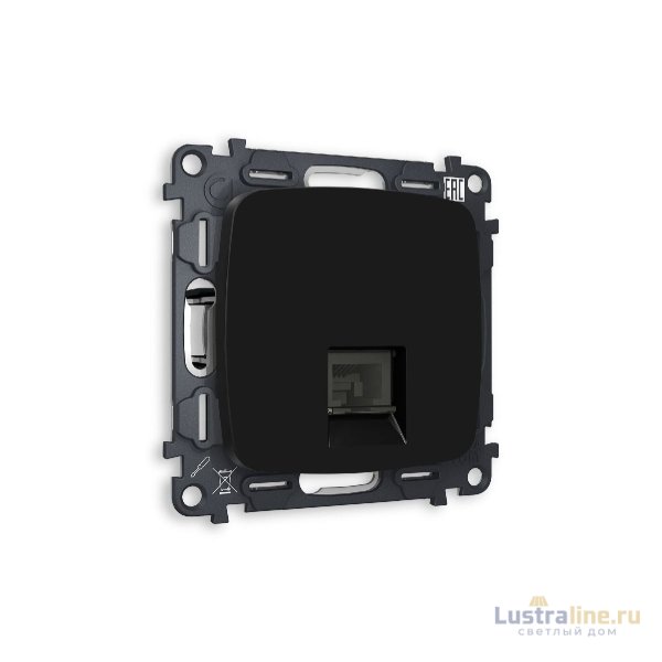 Комплект механизма телефонной розетки RJ-11(4P4C) со шторкой Ambrella Volt Omega MO812030