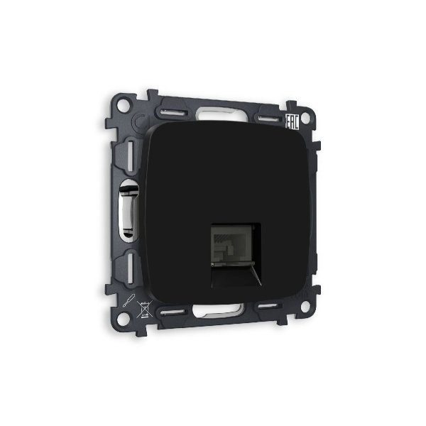 Комплект механизма телефонной розетки RJ-11(4P4C) со шторкой Ambrella Volt Omega MO812030