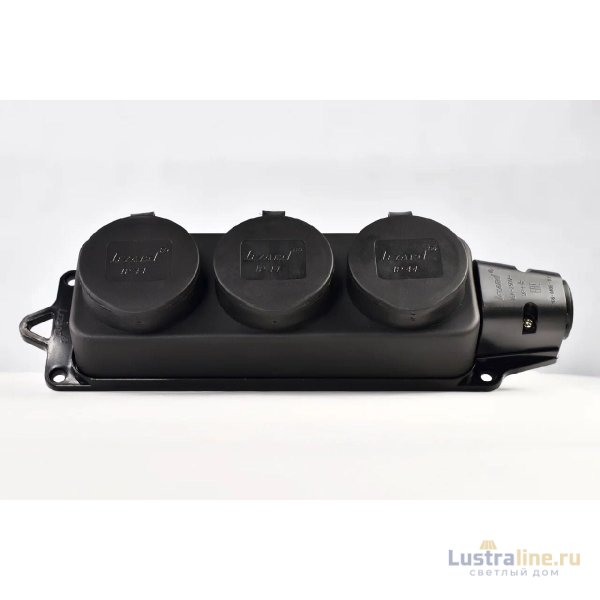 Розетка наружная тройная с заглушками Lezard Каучук 106-0400-0101/101