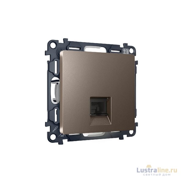 Комплект механизма телефонной розетки RJ-11(4P4C) со шторкой Ambrella Volt Alfa MA642030