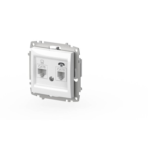 Розетка компьютерная + TF. (Cat 6) ELBI Zena Vega 609-015600-249