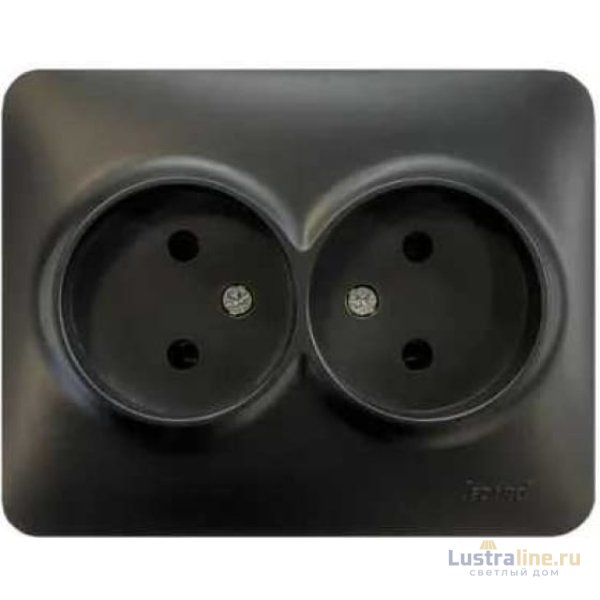 Розетка двойная б/з Lezard Karina Life 708-4200-128B