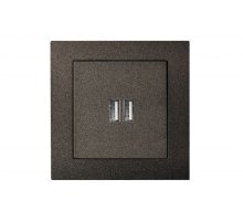 Розетка USB двойная для зарядки умная 5V(3,4А) Liregus Epsilon 28-1136
