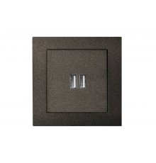 Розетка USB двойная для зарядки умная 5V(3,4А) Liregus Epsilon 28-1136