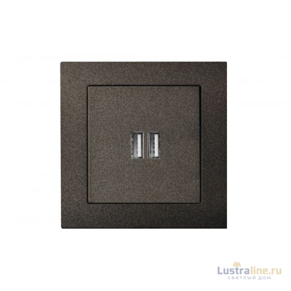 Розетка USB двойная для зарядки умная 5V(3,4А) Liregus Epsilon 28-1136