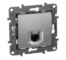 Розетка компьютерная RJ45 Legrand Etika 5 кат UTP алюминий 672441
