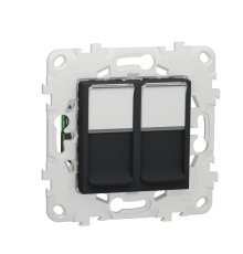 Розетка компьютерная RJ45X2 Schneider Electric Unica New Cat. 6 UTP NU542454