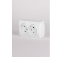 Розетка двухместная без заземления ELBI Alsu 504-010200-908