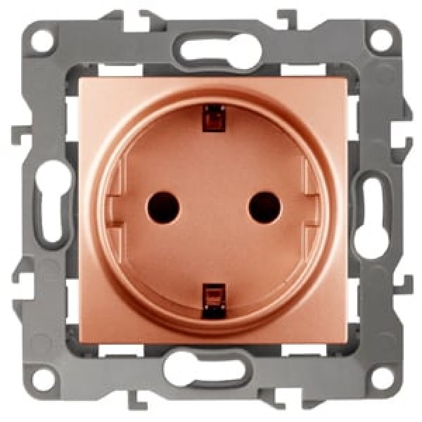 Розетка 2P+E Schuko со шторками Эра 12-2102-14 Б0019325