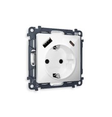 Комплект механизма розетки 2USB A+C 20W (быстрая зарядка) с/з Ambrella Volt Alfa MA110010