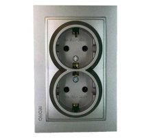 Розетка с заземлением двойная Mono Electric Despina 16A 250В антрацит 102-242404-120 Розетка с заземлением двойная Mono Electric Despina 16A 250В антрацит 102-242404-120