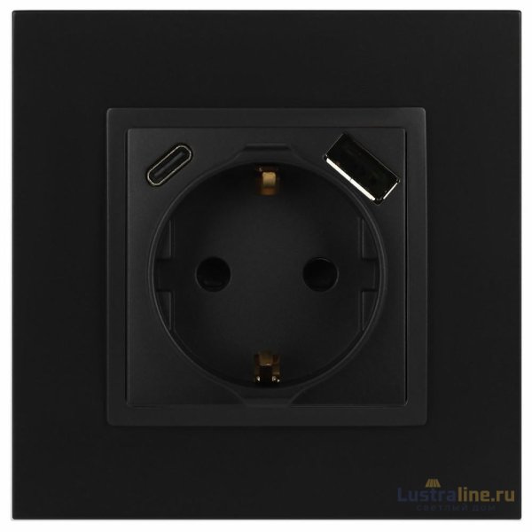Розетка со шторками с USB type-A+C Эра Elegance 14-4108-05 Б0067724