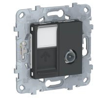 Розетка TV одиночная + RJ45 Schneider Electric Unica New NU547054