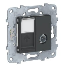 Розетка TV одиночная + RJ45 Schneider Electric Unica New NU547054