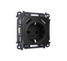 Комплект механизма розетки 2USB A+A 18W (быстрая зарядка) с/з Ambrella Volt Omega MO809010