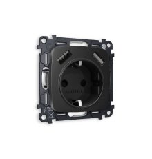 Комплект механизма розетки 2USB A+A 18W (быстрая зарядка) с/з Ambrella Volt Omega MO809010