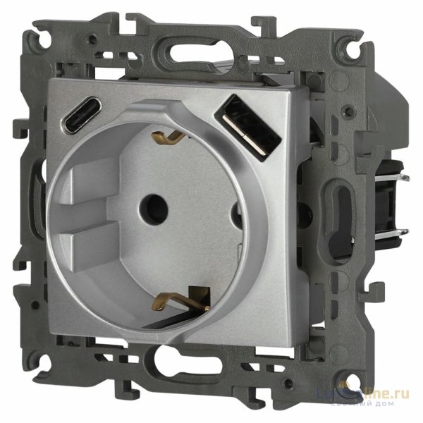 Розетка со шторками с USB type-A+C Эра Elegance 14-4108-03 Б0067741