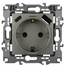 Розетка со шторками с USB type-A+C Эра 12-4108-16 Б0067762