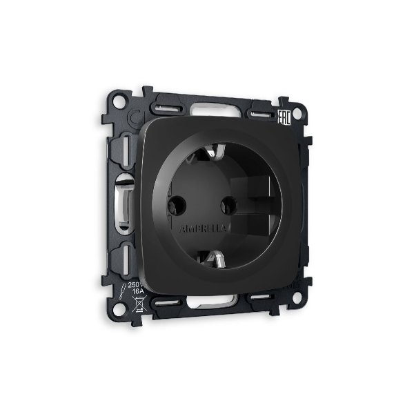 Комплект механизма розетки с/з на винтовых зажимах Ambrella Volt Omega MO806010
